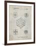 PP1022-Antique Grid Parchment Rubik's Cube Patent Poster-Cole Borders-Framed Giclee Print