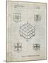 PP1022-Antique Grid Parchment Rubik's Cube Patent Poster-Cole Borders-Mounted Giclee Print