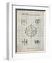 PP1022-Antique Grid Parchment Rubik's Cube Patent Poster-Cole Borders-Framed Giclee Print