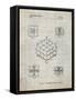 PP1022-Antique Grid Parchment Rubik's Cube Patent Poster-Cole Borders-Framed Stretched Canvas