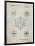 PP1022-Antique Grid Parchment Rubik's Cube Patent Poster-Cole Borders-Framed Giclee Print