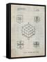 PP1022-Antique Grid Parchment Rubik's Cube Patent Poster-Cole Borders-Framed Stretched Canvas