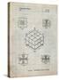 PP1022-Antique Grid Parchment Rubik's Cube Patent Poster-Cole Borders-Stretched Canvas