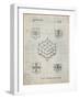 PP1022-Antique Grid Parchment Rubik's Cube Patent Poster-Cole Borders-Framed Giclee Print