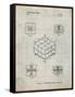 PP1022-Antique Grid Parchment Rubik's Cube Patent Poster-Cole Borders-Framed Stretched Canvas