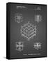 PP1022-Black Grid Rubik's Cube Patent Poster-Cole Borders-Framed Stretched Canvas