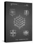 PP1022-Black Grid Rubik's Cube Patent Poster-Cole Borders-Stretched Canvas