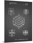 PP1022-Black Grid Rubik's Cube Patent Poster-Cole Borders-Mounted Giclee Print