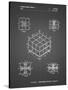 PP1022-Black Grid Rubik's Cube Patent Poster-Cole Borders-Stretched Canvas