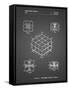 PP1022-Black Grid Rubik's Cube Patent Poster-Cole Borders-Framed Stretched Canvas