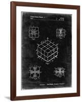 PP1022-Black Grunge Rubik's Cube Patent Poster-Cole Borders-Framed Giclee Print