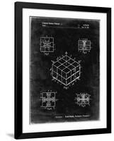 PP1022-Black Grunge Rubik's Cube Patent Poster-Cole Borders-Framed Giclee Print