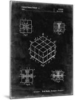 PP1022-Black Grunge Rubik's Cube Patent Poster-Cole Borders-Mounted Giclee Print