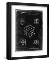 PP1022-Black Grunge Rubik's Cube Patent Poster-Cole Borders-Framed Premium Giclee Print