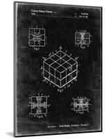 PP1022-Black Grunge Rubik's Cube Patent Poster-Cole Borders-Mounted Giclee Print
