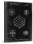 PP1022-Black Grunge Rubik's Cube Patent Poster-Cole Borders-Stretched Canvas