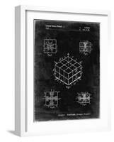 PP1022-Black Grunge Rubik's Cube Patent Poster-Cole Borders-Framed Giclee Print