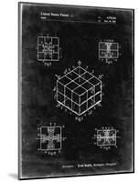 PP1022-Black Grunge Rubik's Cube Patent Poster-Cole Borders-Mounted Giclee Print