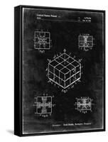 PP1022-Black Grunge Rubik's Cube Patent Poster-Cole Borders-Framed Stretched Canvas