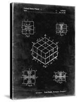 PP1022-Black Grunge Rubik's Cube Patent Poster-Cole Borders-Stretched Canvas