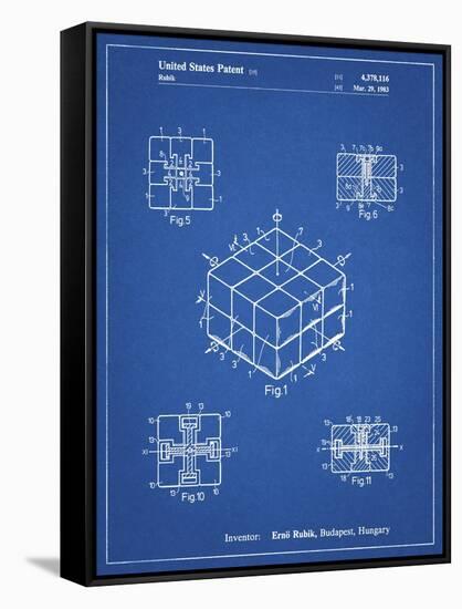 PP1022-Blueprint Rubik's Cube Patent Poster-Cole Borders-Framed Stretched Canvas