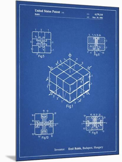 PP1022-Blueprint Rubik's Cube Patent Poster-Cole Borders-Mounted Giclee Print