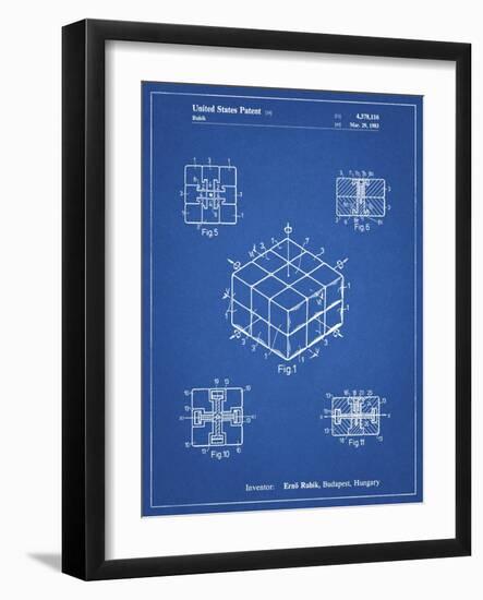 PP1022-Blueprint Rubik's Cube Patent Poster-Cole Borders-Framed Giclee Print