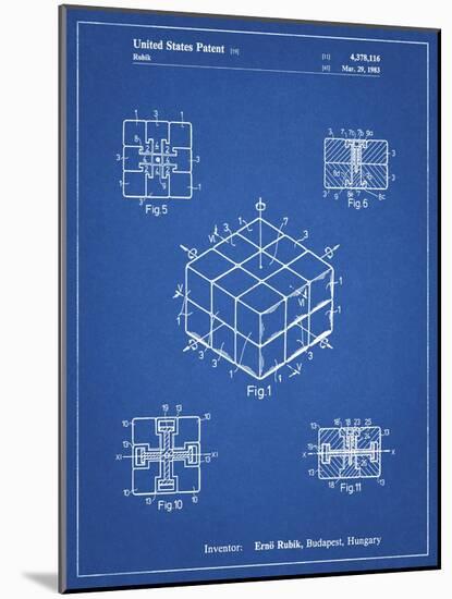 PP1022-Blueprint Rubik's Cube Patent Poster-Cole Borders-Mounted Giclee Print