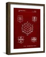 PP1022-Burgundy Rubik's Cube Patent Poster-Cole Borders-Framed Giclee Print