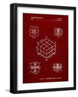 PP1022-Burgundy Rubik's Cube Patent Poster-Cole Borders-Framed Giclee Print