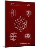 PP1022-Burgundy Rubik's Cube Patent Poster-Cole Borders-Mounted Giclee Print