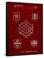 PP1022-Burgundy Rubik's Cube Patent Poster-Cole Borders-Framed Stretched Canvas