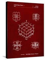 PP1022-Burgundy Rubik's Cube Patent Poster-Cole Borders-Stretched Canvas