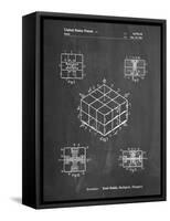 PP1022-Chalkboard Rubik's Cube Patent Poster-Cole Borders-Framed Stretched Canvas