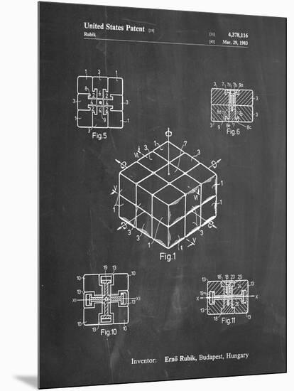 PP1022-Chalkboard Rubik's Cube Patent Poster-Cole Borders-Mounted Giclee Print