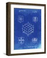 PP1022-Faded Blueprint Rubik's Cube Patent Poster-Cole Borders-Framed Giclee Print