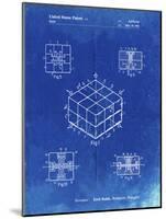 PP1022-Faded Blueprint Rubik's Cube Patent Poster-Cole Borders-Mounted Giclee Print