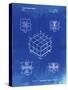 PP1022-Faded Blueprint Rubik's Cube Patent Poster-Cole Borders-Stretched Canvas