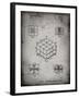 PP1022-Faded Grey Rubik's Cube Patent Poster-Cole Borders-Framed Giclee Print
