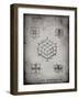 PP1022-Faded Grey Rubik's Cube Patent Poster-Cole Borders-Framed Giclee Print