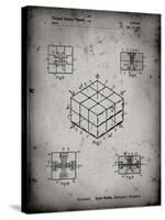 PP1022-Faded Grey Rubik's Cube Patent Poster-Cole Borders-Stretched Canvas