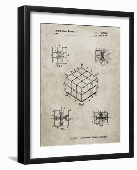 PP1022-Sandstone Rubik's Cube Patent Poster-Cole Borders-Framed Giclee Print