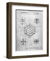 PP1022-Slate Rubik's Cube Patent Poster-Cole Borders-Framed Giclee Print