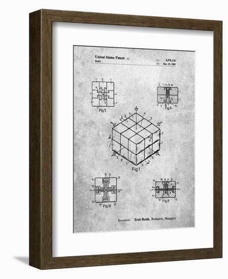 PP1022-Slate Rubik's Cube Patent Poster-Cole Borders-Framed Giclee Print