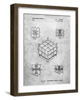 PP1022-Slate Rubik's Cube Patent Poster-Cole Borders-Framed Giclee Print