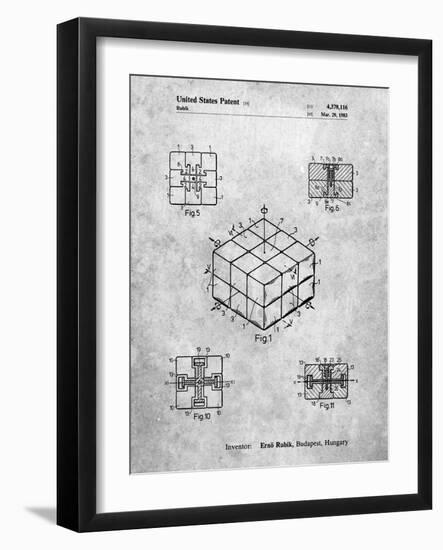 PP1022-Slate Rubik's Cube Patent Poster-Cole Borders-Framed Giclee Print