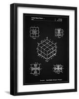 PP1022-Vintage Black Rubik's Cube Patent Poster-Cole Borders-Framed Giclee Print