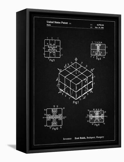 PP1022-Vintage Black Rubik's Cube Patent Poster-Cole Borders-Framed Stretched Canvas