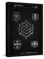 PP1022-Vintage Black Rubik's Cube Patent Poster-Cole Borders-Stretched Canvas