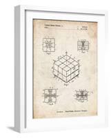 PP1022-Vintage Parchment Rubik's Cube Patent Poster-Cole Borders-Framed Giclee Print